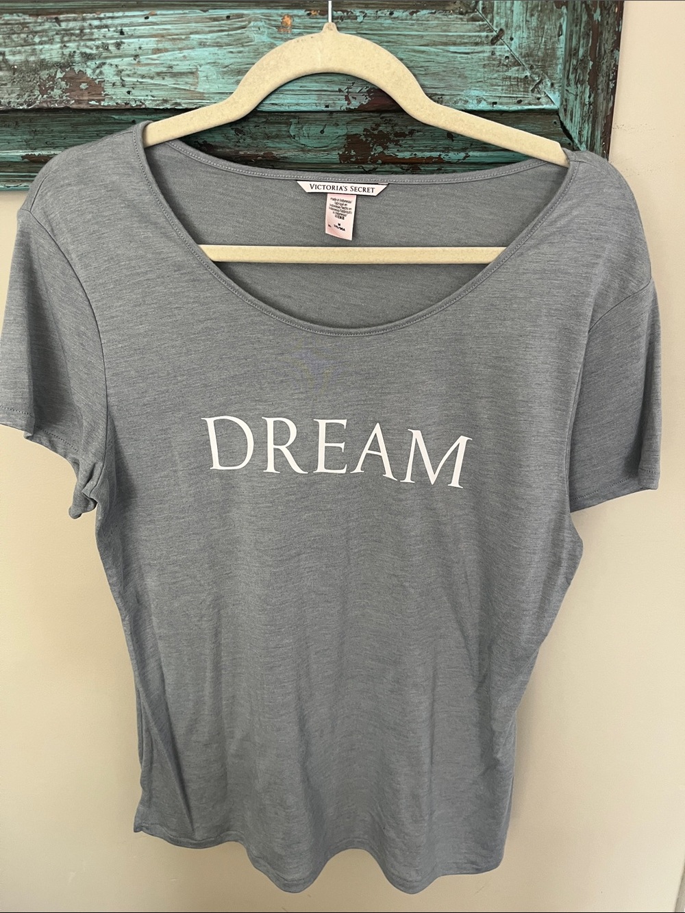 Victoria's Secret Gray Tee with WHITE 'DREAM' Print
